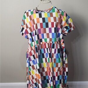 Colorful Checkered Mini Dress